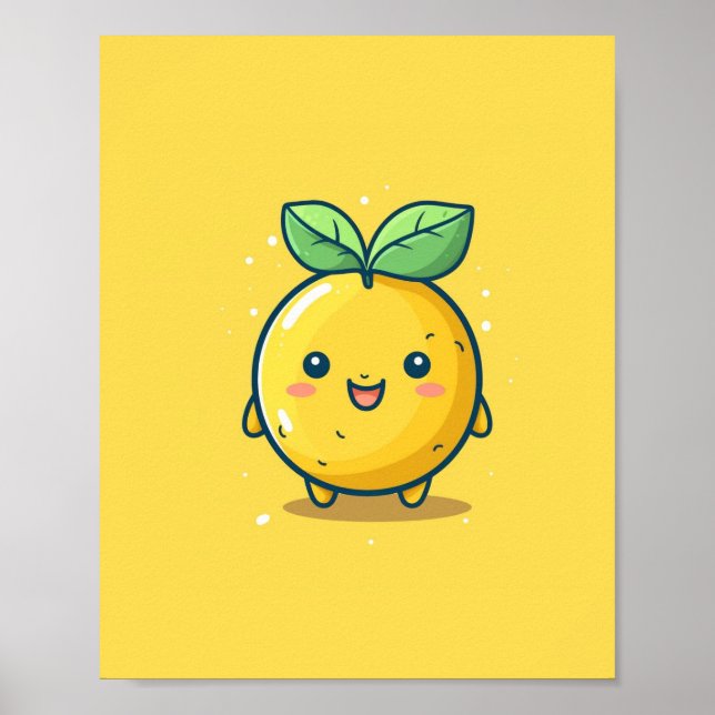 Affiche Thème citron mignon (Devant)
