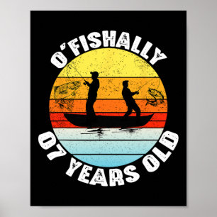 Affiche Thème d'anniversaire pour 7 ans pêche O'fishally P