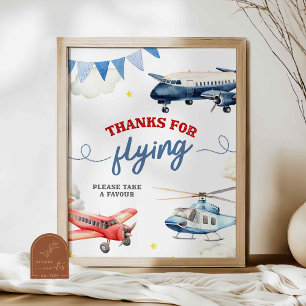 Affiche Thème d'avion Anniversaire Merci personnalisé