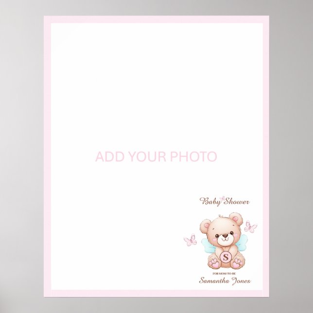 Affiche Thème de Baby Shower pour Ajouter Votre Photo (Devant)