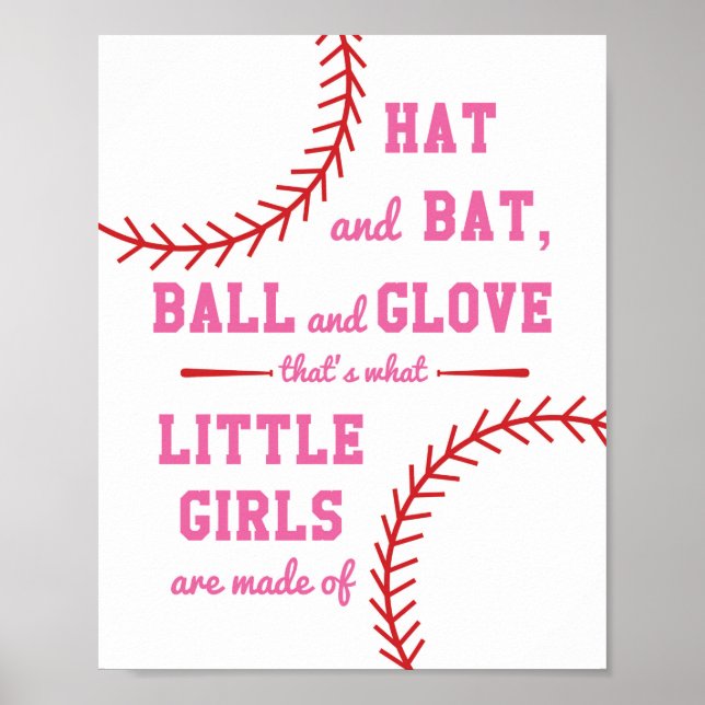 Affiche Thème de baseball De quoi sont faites les petites  (Devant)