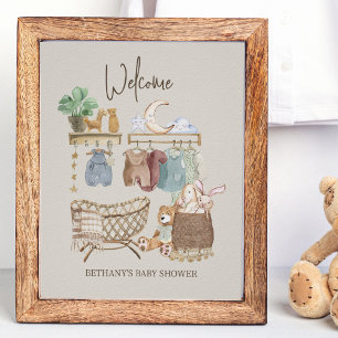 Affiche Thème de chambre de bébé bohème pour Baby Shower