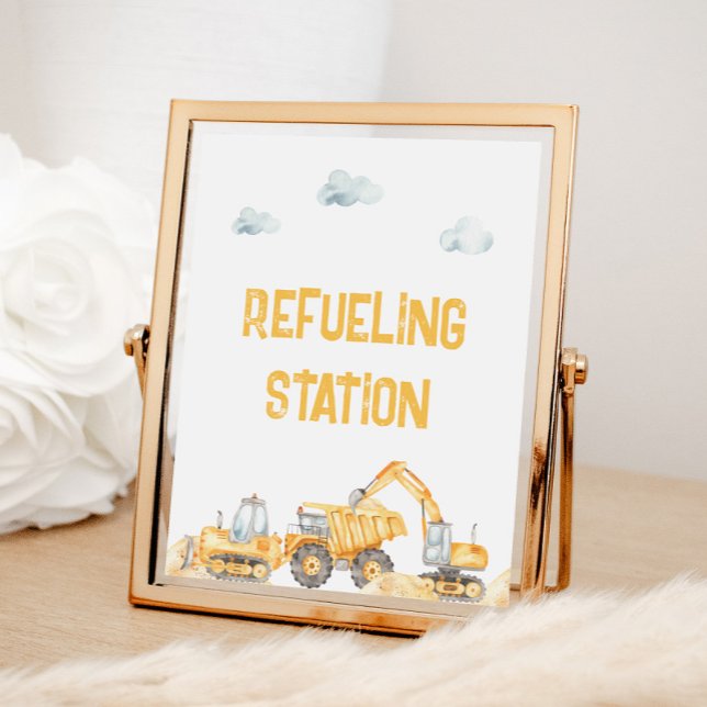 Affiche Thème de construction Anniversaire Symbole aliment (Créateur téléchargé)