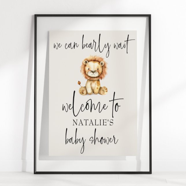 Affiche Thème de douche pour bébé avec animaux de nursery  (Créateur téléchargé)