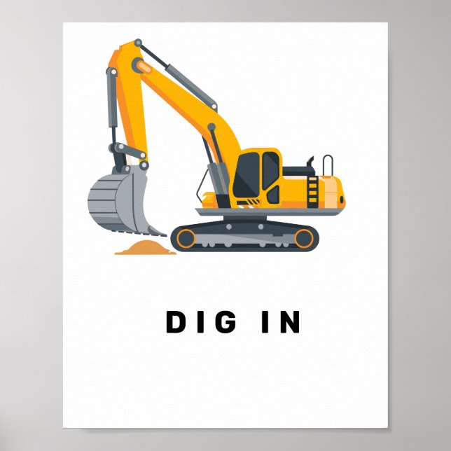 Affiche Thème de fête d'anniversaire Construction pour gar (Devant)