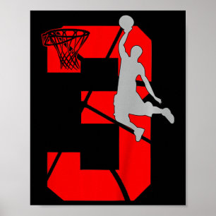 Affiche Thème de fête d'anniversaire de basketball pour en
