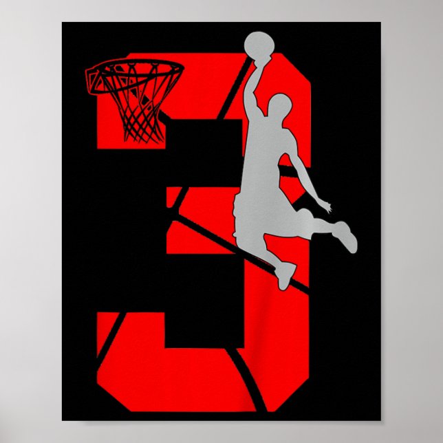 Affiche Thème de fête d'anniversaire de basketball pour en (Devant)