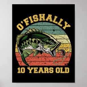 Affiche Thème de fête d'anniversaire de pêche O'fishally 1