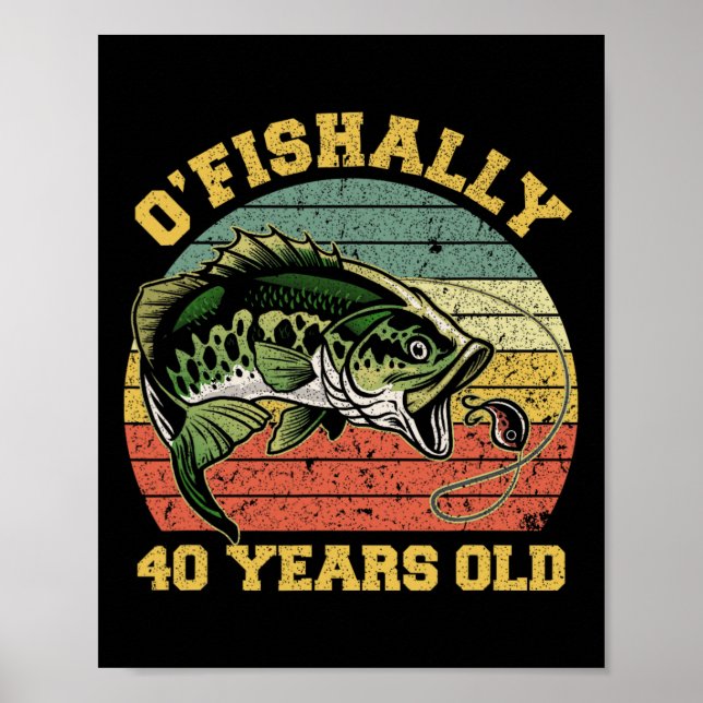 Affiche Thème de fête d'anniversaire de pêche O'fishally 4 (Devant)