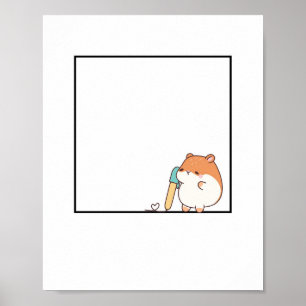 Affiche Thème de hamster, joli hamster