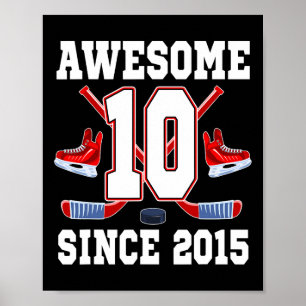 Affiche Thème de hockey sur glace pour anniversaire de 10