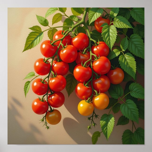 Affiche Thème de jardinage de plante de tomate pour l'été (Devant)