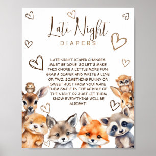 Affiche Thème de jeu de couche tardif pour animaux de la f