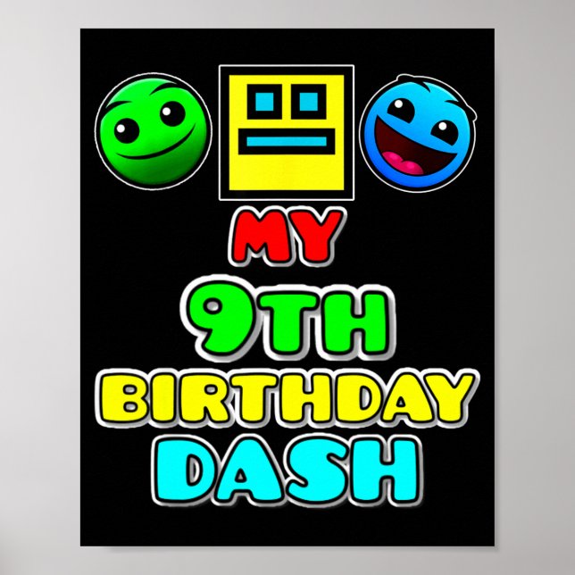 Affiche thème de jeu vidéo de course pour anniversaire de  (Devant)