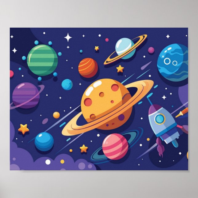 Affiche Thème de l'espace et des planètes (Devant)