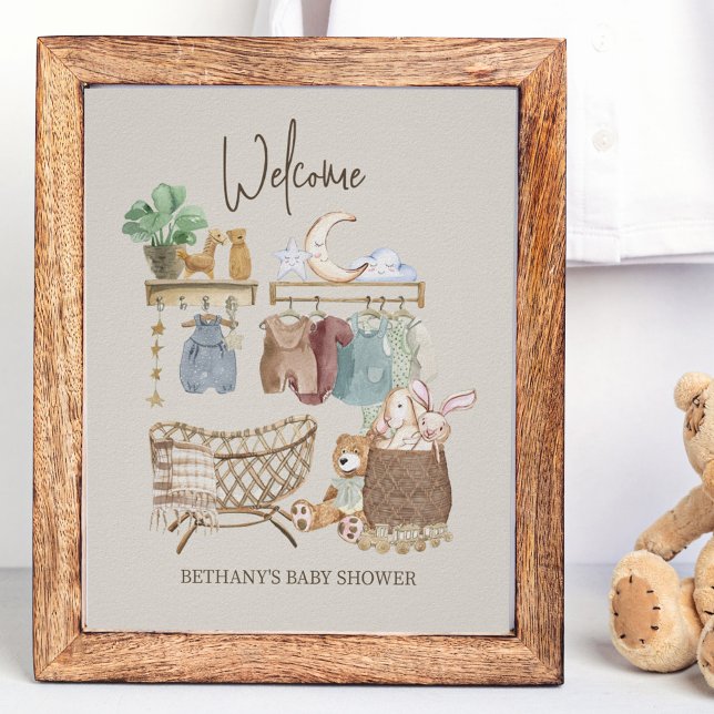Affiche Thème de nurserie bohème pour la bienvenue à bébé (Créateur téléchargé)
