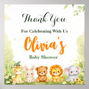 Affiche Thème de shower pour bébé Little Wild One