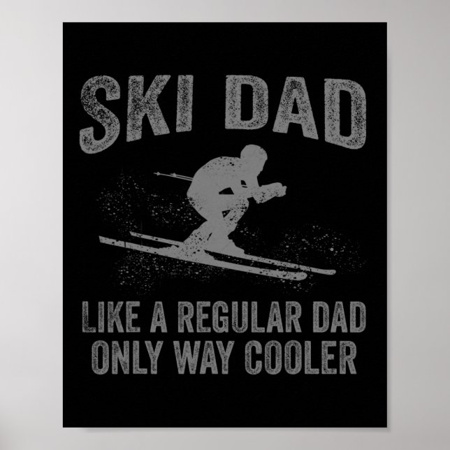 Affiche Thème de ski drôle pour papa hommes skieur de mont (Devant)