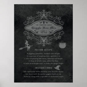 Affiche Thème de sorcière drôle Recette de potion Hallowee