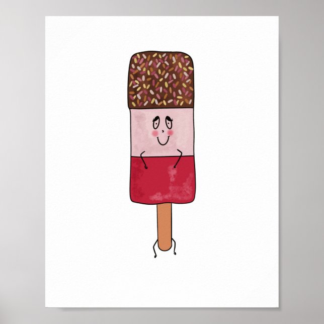 Affiche Thème de sucette glacée fabuleuse, glace à l'eau (Devant)