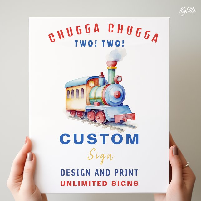 Affiche Thème de train modifiable Anniversaire Panneau per (Créateur téléchargé)