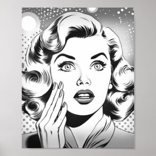 Affiche thème/dessin popart rétro
