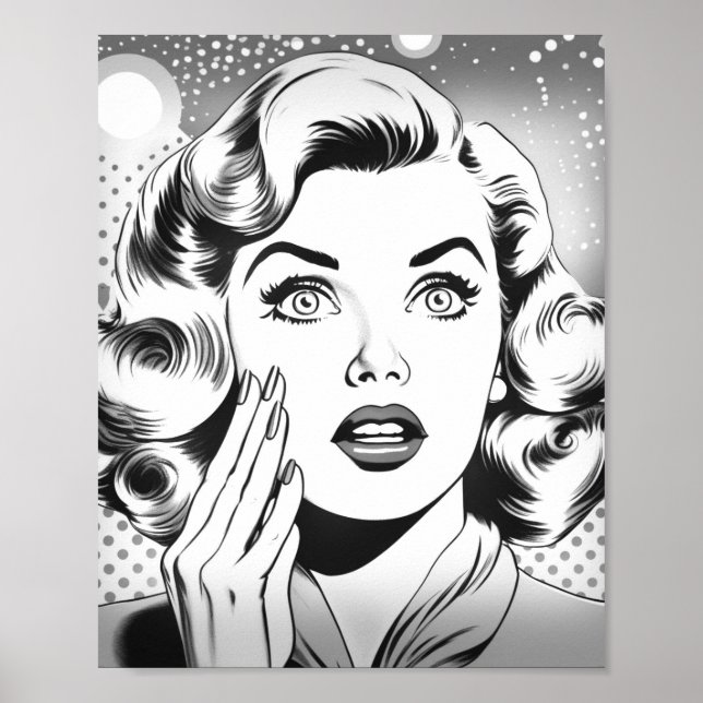 Affiche thème/dessin popart rétro (Devant)