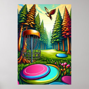 Affiche Thème Disc Golf et Aigle