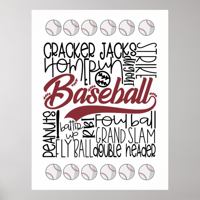 Affiche Thème du baseball (Devant)