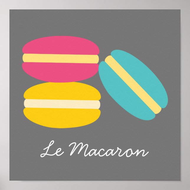 Affiche Thème français Le Macaron mignon gâteau (Devant)