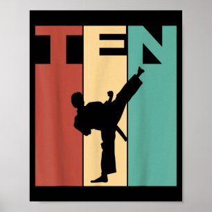 Affiche Thème Karaté Taekwondo 10e Anniversaire 10 Ans