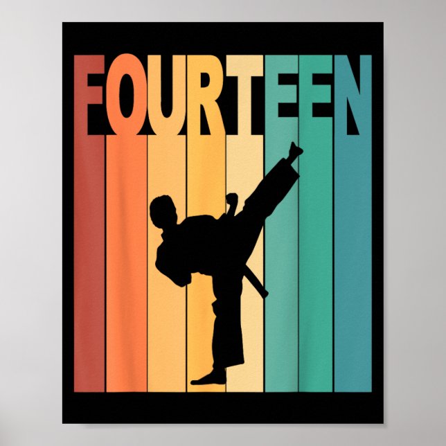 Affiche Thème Karaté Taekwondo 14e Anniversaire 14 Ans (Devant)