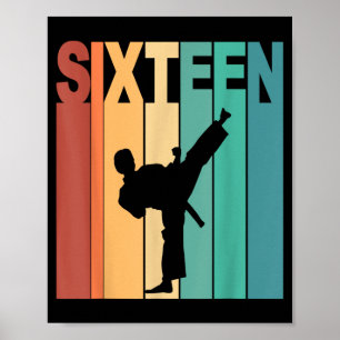 Affiche Thème Karaté Taekwondo 16e Anniversaire 16 Ans