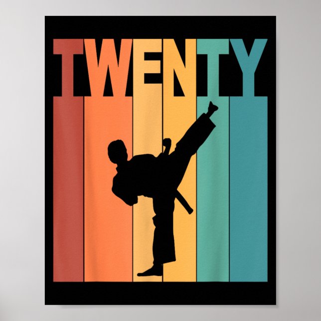 Affiche Thème Karaté Taekwondo 20 ans 20e anniversaire (Devant)