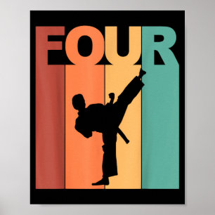 Affiche Thème Karaté Taekwondo 4e anniversaire 4 ans