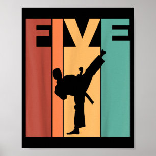 Affiche Thème Karaté Taekwondo 5ème Anniversaire 5 Ans