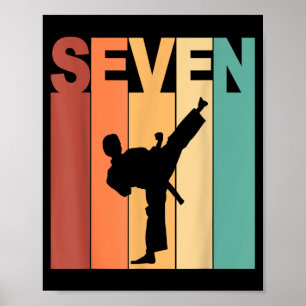 Affiche Thème Karaté Taekwondo 7e Anniversaire 7 Ans