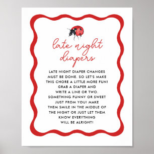 Affiche Thème Ladybug Late Night Diaper Jeu Signe