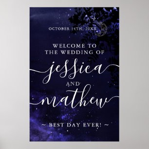 Affiche Thème Mariage céleste Bienvenue à notre Mariage