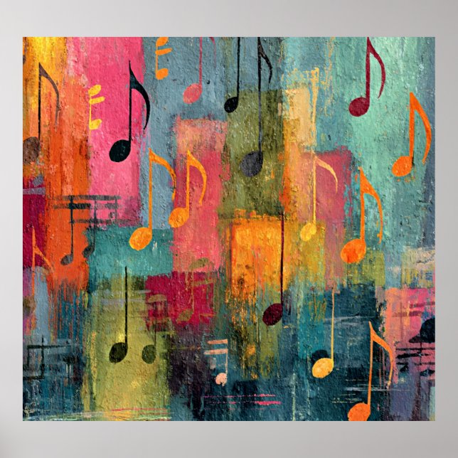 Affiche Thème Musical Art Abstrait (Devant)
