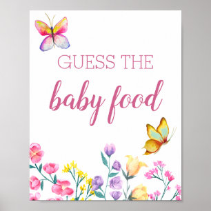 Affiche Thème Papillon Jardin Floral Devinez la Nourriture