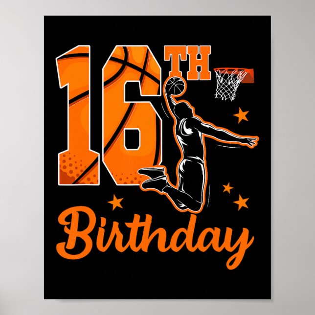 Affiche Thème squelette 16e anniversaire Fête garçon 16 an (Devant)