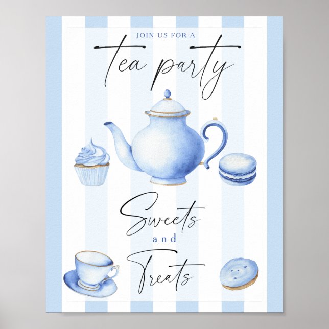 Affiche Thème Tea Party - douceurs et friandises pour une  (Devant)
