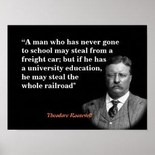 Affiche Theodore Roosevelt Citation Sur L'Éducation Et Le