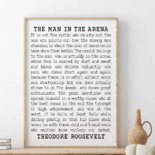 Affiche Theodore Roosevelt Cite L'Homme Dans L'Arène