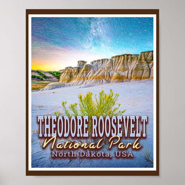AFFICHE THEODORE ROOSEVELT NATIONAL PARK - NORTH DAKOTA US (Devant)