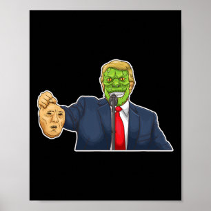 Affiche Théorie de complot drôle Reptilien Donald Trump