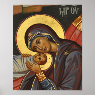 Affiche Theotokos et le Christ Enfant l Icône orthodoxe