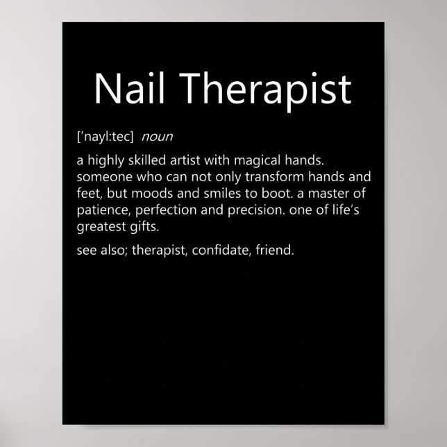 Affiche Thérapeute à ongles Définition Nail Tech Nail (Devant)