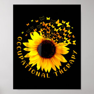 Affiche Thérapeute en ergothérapie Sunflower Ot Thérapeute